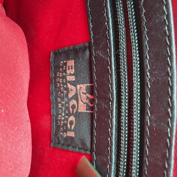 Biacci Black Hand Painted Leather Cross Body Zipper Boho Bag - Picture 9 of 10